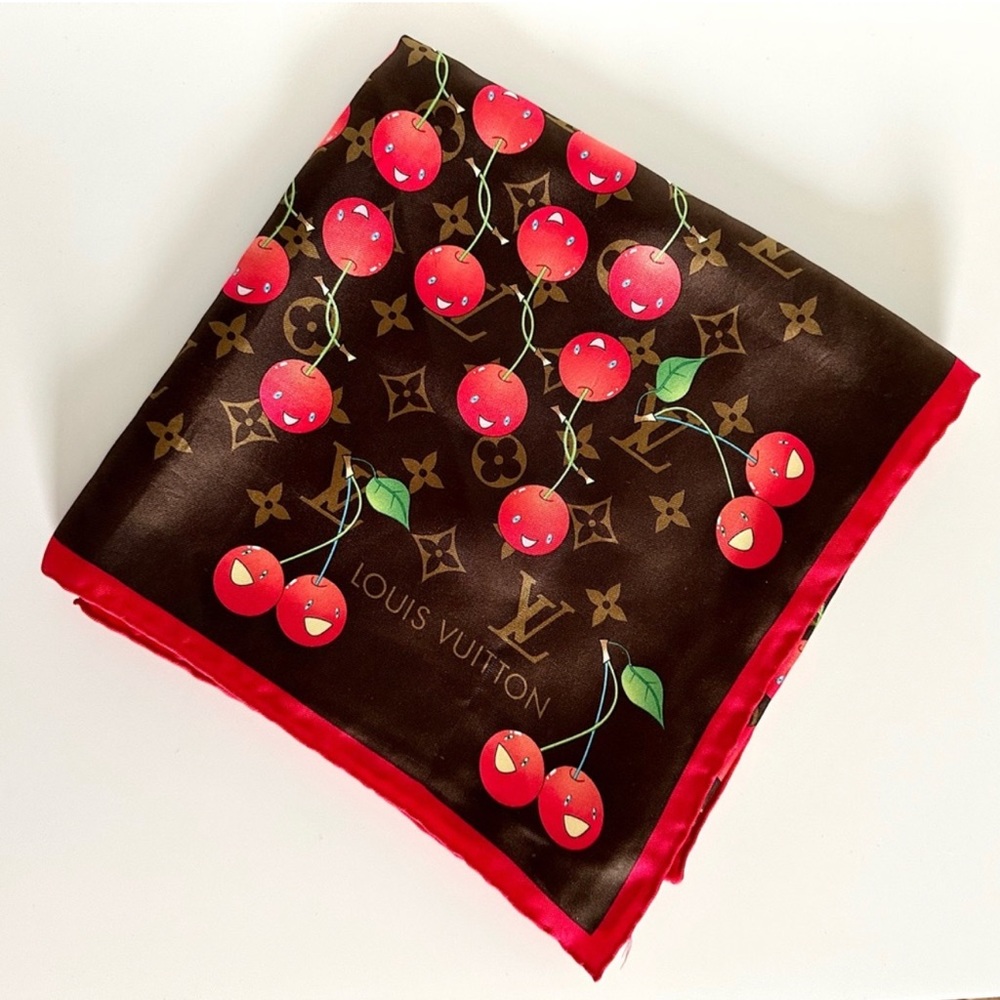 Louis Vuitton Takashi Murakami Cherry print monogram scarf